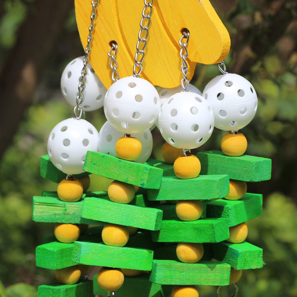 KINTOR Bird Chewing Toy Large Medium Parrot Cage Bite Toys African Grey Macaws Cockatoos Eclectus Amazon (Banana-22inch)